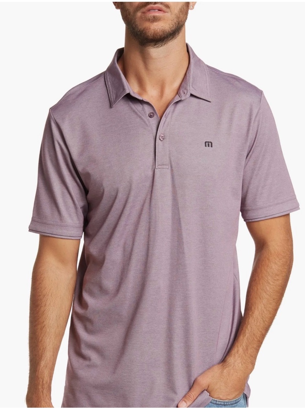 Travis Mathew Mauve Short-Sleeve Polo XL